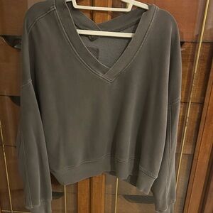 V-Neck Green Sweatshirt